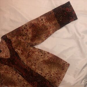 Venezia Brown Paisley V-Neck Blouse